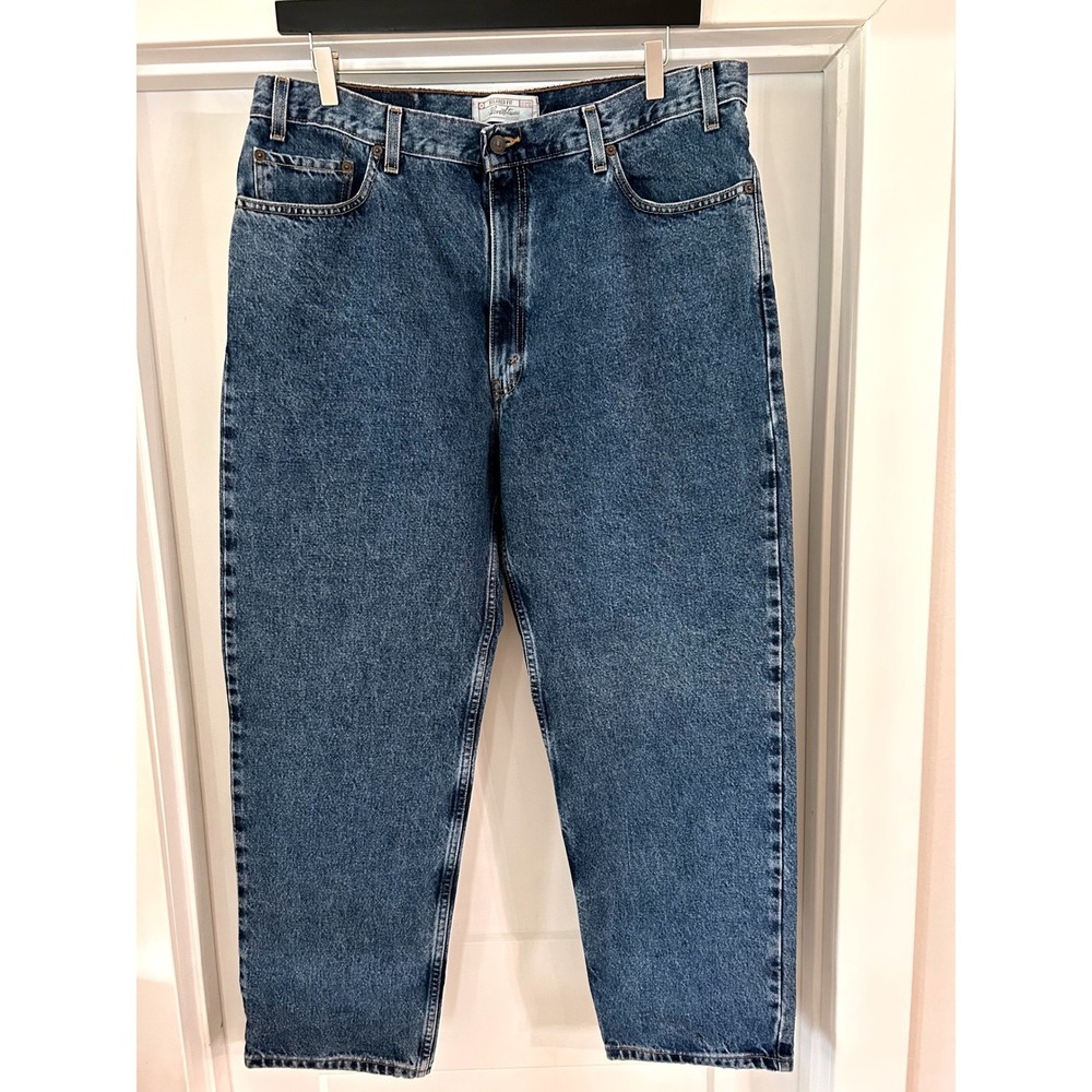 Levi Strauss Signature Mens Relaxed Fit Medium Wash Denim Jeans 40x30 Blue